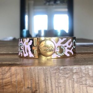 Coach Gold Bangle Beach/Shell theme (gently used)